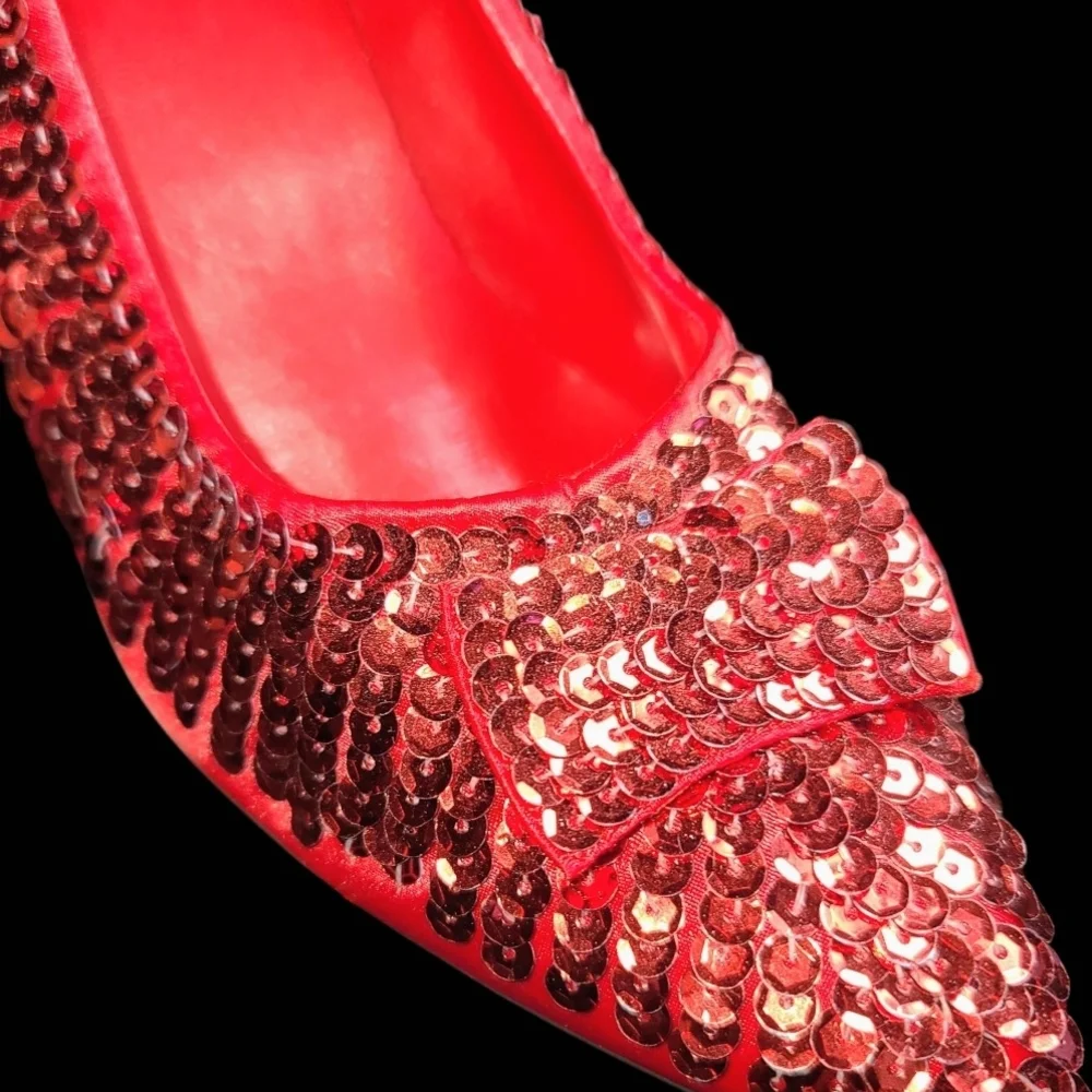 Wizard Of Oz Dorothy Ruby Red Sequin Costume Cosplay  Shoes Sz 9/10